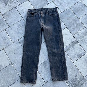 Vintage 1980s Levis 501 Straight Leg Black Denim Jeans 36x30
